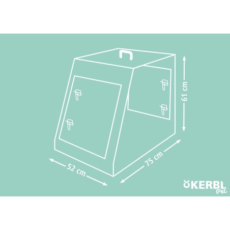 Klatka transportowa dla psa, 75 x 52 x 61 cm, trapez prostokątny, Kerbl
