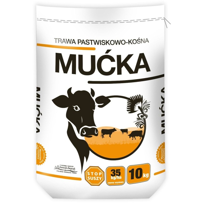 Mieszanka traw pastwiskowo-kośna Mućka Premium, 10 kg, Sowul & Sowul Mieszanka traw pastwiskowo-kośna Mućka Premium, 10 kg, Sowul & Sowul