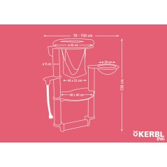 Drapak dla kota, Dolomit Grappa Pro, ścienny, 138 cm, szary, Kerbl 