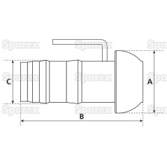 Końcówka węża z uchwytem - Męska 6'' (159mm) x6'' (150mm) (galvanizado) 