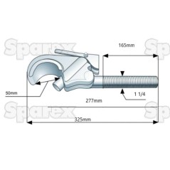 Końcówka łącznika górnego - Kat. 2, Wielkość gwintu: 1 1/4'' - prawa 