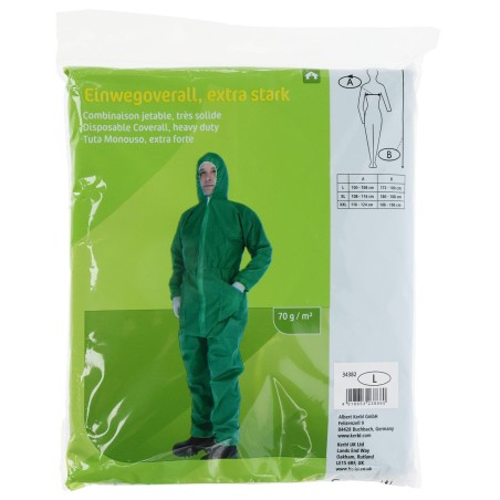Kombinezon ochronny Basic, zielony, roz. XL, z kapturem, Kerbl