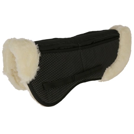 Korygująca podkładka pod siodło AntiSlip, ze sztucznym futrem, czarny, roz. Pony, Covalliero