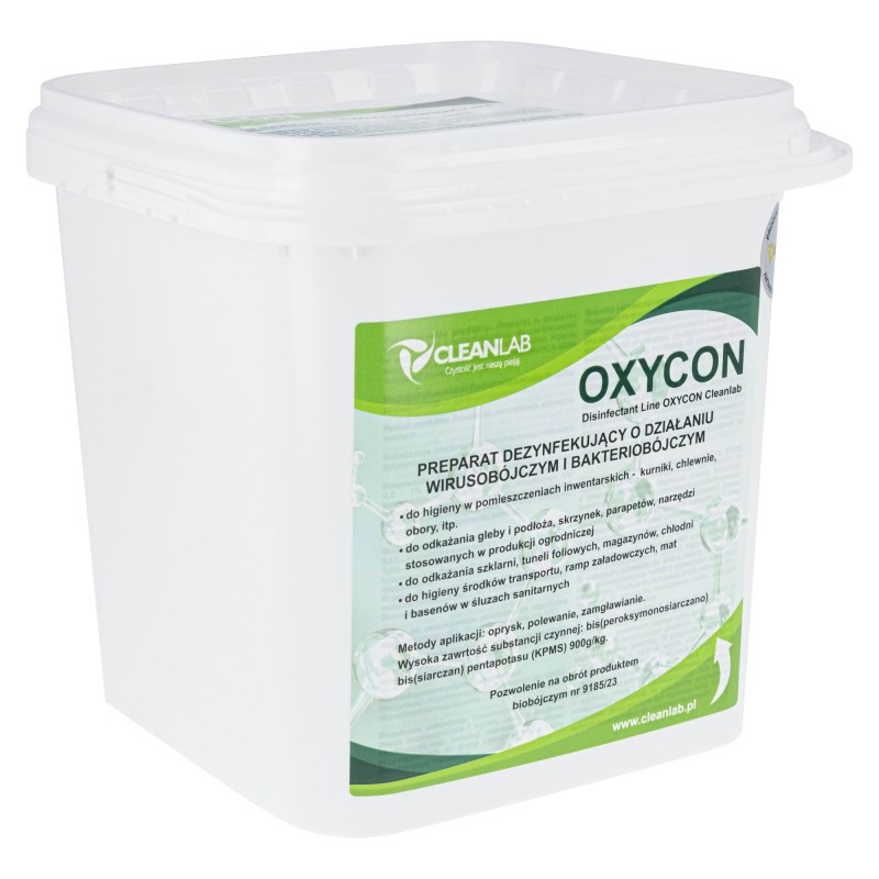Preparat dezynfekujący o działaniu wirusobójczym i bakteriobójczym OXYCON, 5 kg Preparat dezynfekujący o działaniu wirusobójczym i bakteriobójczym OXYCON, 5 kg