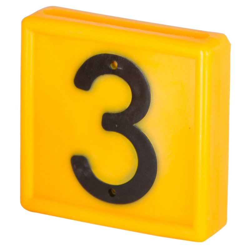 Numer identyfikacyjny do nawklekania ”3”, 10szt., żółty, Kerbl
