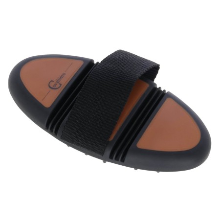 Zgrzebło z wypustkami Flex 2K, brązowy/czarny, 18,5 cm, Covalliero