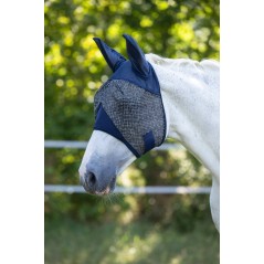 Maska przeciwowadowa dla konia z uszami i filtrem UV, granatowy, Pony, Covalliero