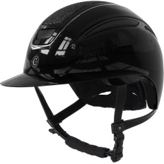 Kask jeździecki Elite Polo, lakierowany czarny, 59-61 cm, Covalliero
