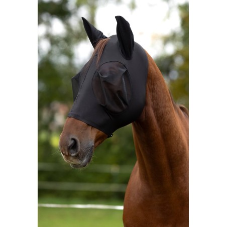 Maska przeciwowadowa dla konia FinoStretch Zipper, czarny, Pony, Covalliero