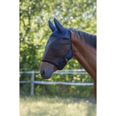 Maska przeciwowadowa dla konia SuperFly z osłoną uszu, granatowy, Pony, Covalliero