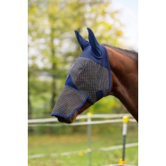 Maska przeciwowadowa dla konia z ochroną UV i osłoną na nozdrza, granatowy, Pony, Covalliero