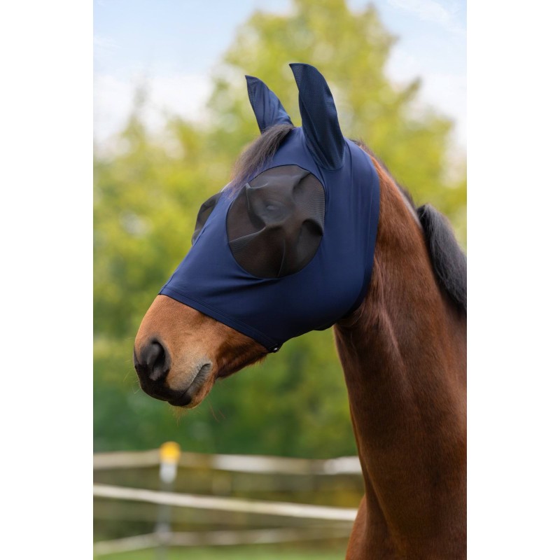 Maska przeciwowadowa dla konia FinoStretch Zipper, niebieski, Pony, Covalliero