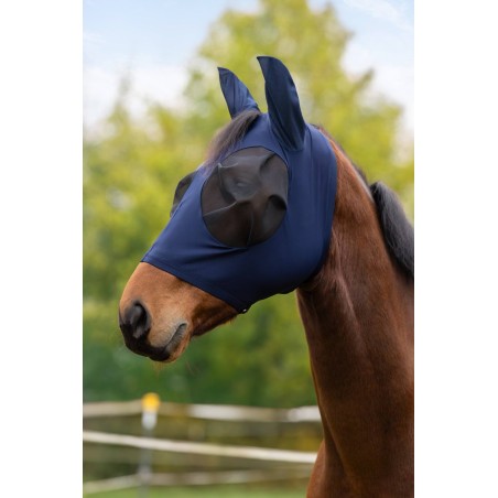 Maska przeciwowadowa dla konia FinoStretch Zipper, niebieski, Pony, Covalliero