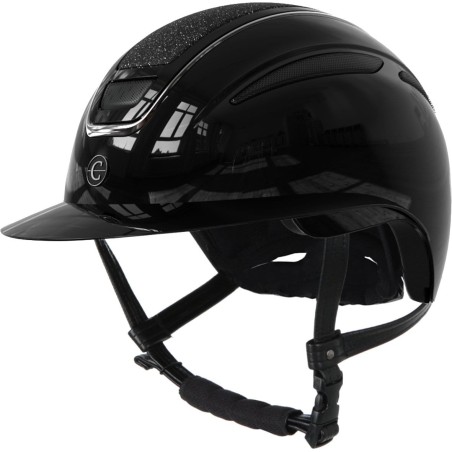 Kask jeździecki Elite Polo, lakierowany czarny, 53-55 cm, Covalliero