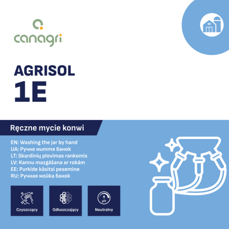 Preparat do ręcznego mycia konwi Agrisol 1 E 78, 2 kg, Can Agri