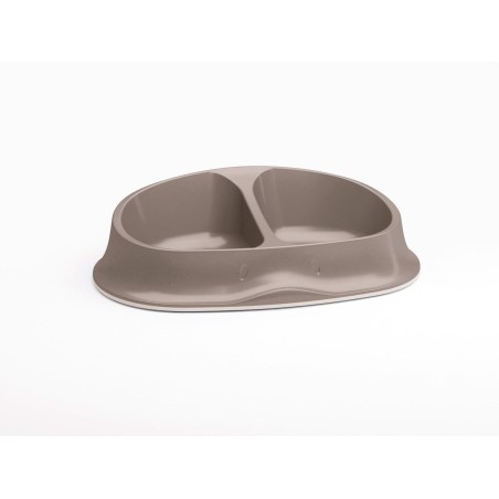 Miska Chic z tworzywa sztucznego, beżowa, podwójna, 2 x 250 ml, Stefanplast