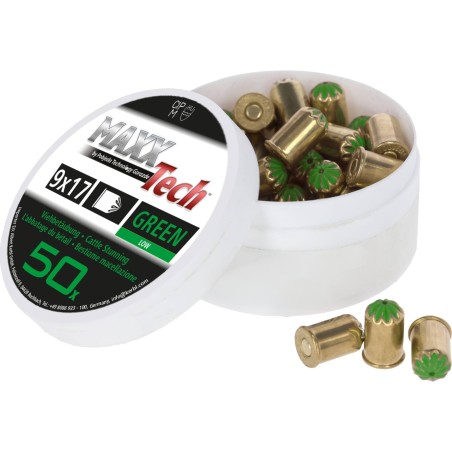 Naboje do aparatu ubojowego 9x17mm, 50szt., zielone, Kerbl