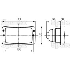 Lampa robocza Prostokątne - 12/24V 