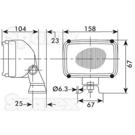 Lampa robocza Prostokątne Lewa/Prawa - 12/24V