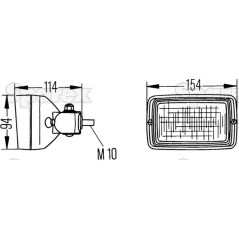 Lampa robocza Prostokątne Lewa/Prawa - 12/24V