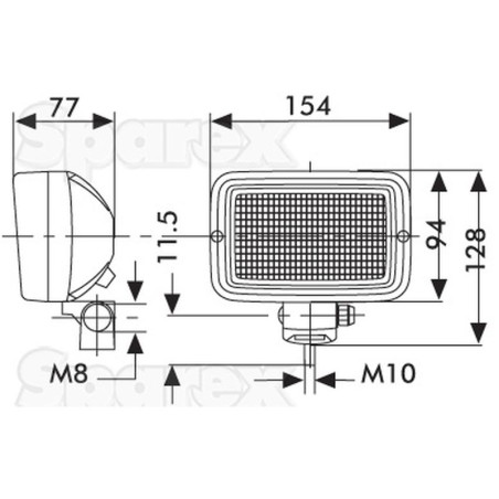 Lampa robocza Prostokątne Lewa/Prawa - 12/24V