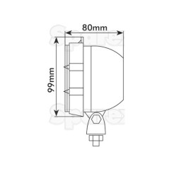 Lampa robocza Prostokątne Lewa/Prawa - 12V 