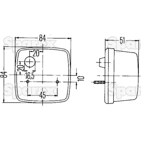 Lampa tylna 12V, Lewa/Prawa