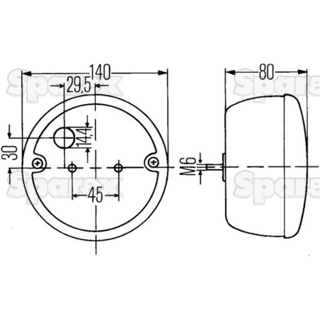 Lampa tylna 12V, Lewa/Prawa