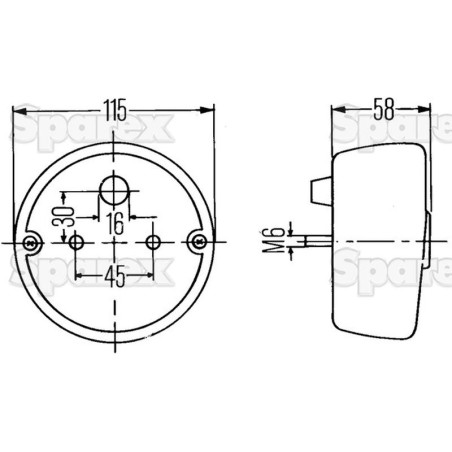 Lampa tylna 12V, Lewa/Prawa