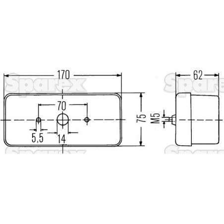 Lampa tylna 12V, prawa