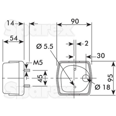 Lampa tylna 12V, prawa