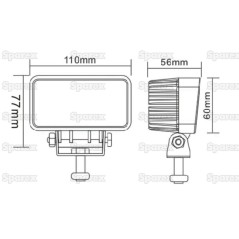 LED Lampa robocza, Interference: Class 1, 1850 Lumeny, 10-30V 