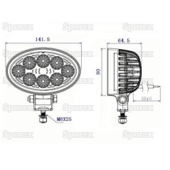 LED Lampa robocza, Interference: Class 1, 3000 Lumeny, 10-30V 