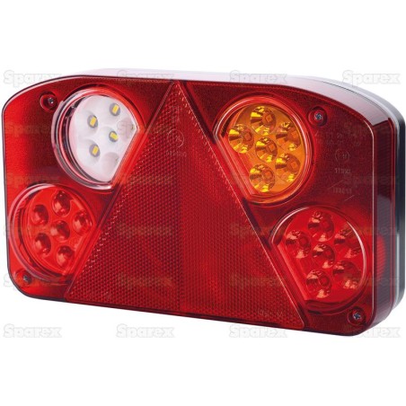 LED Lampa zespolona, Funkcje: 5, Hamulec / Tylna / Obrysowa / Przeciwmgielna / Cofania, prawa, 12-24V