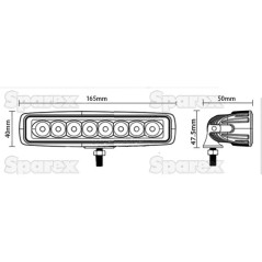 LED Płaskie Listwa oświetleniowa, 165mm, 2800 Lumeny, 10-30V 