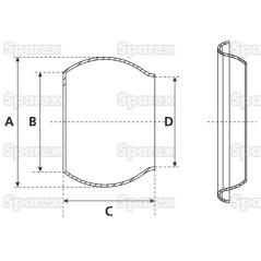 Męski wkład zaworu do wspawania - 5'' (120mm) (galvanizado) 