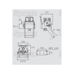 Multizłącze hydrauliczne gniazdo - Gwint żeński - x 1/2'' BSP - 2P206G Seria