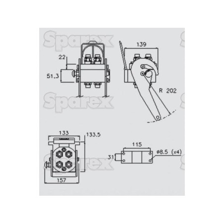 Multizłącze hydrauliczne gniazdo - Gwint żeński - x 1/2'' BSP - 2P506G Seria