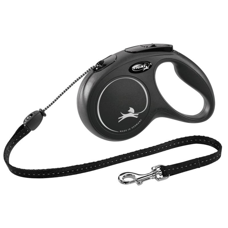 Smycz dla psa Flexi New Classic, linka, czarna, roz. XS, 3 m, 8kg