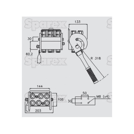 Multizłącze hydrauliczne gniazdo - Gwint żeński - x 1/2'' BSP - 2P608 Seria