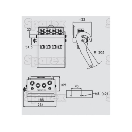 Multizłącze hydrauliczne gniazdo - Gwint żeński - x 1/2'' BSP - 2PS06 Seria