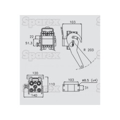 Multizłącze hydrauliczne gniazdo - Gwint żeński - x 9/16'' UNF - 2P5065 Seria 