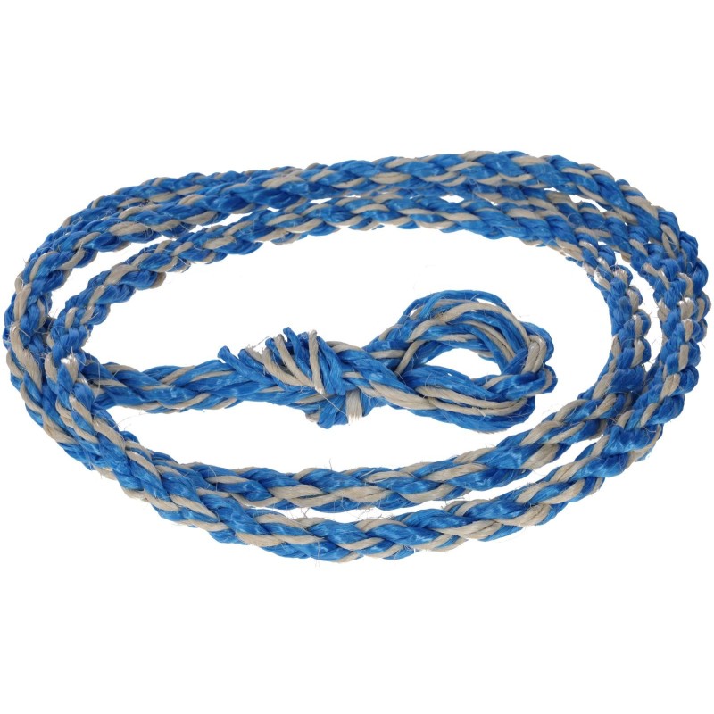 Sizalowa linka transportowa dla zwierząt, niebieska, mała pętla, 220 cm x 13 mm, Kerbl