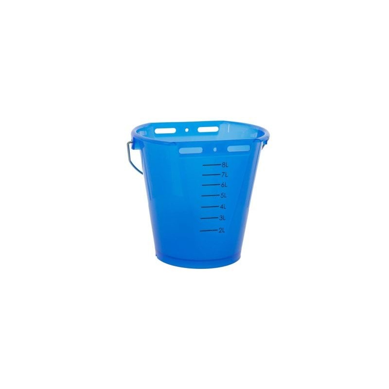 Wiadro do pojenia cieląt, ”Food Safe”, ze skalą, 8 l, transparentne, niebieskie, Kerbl