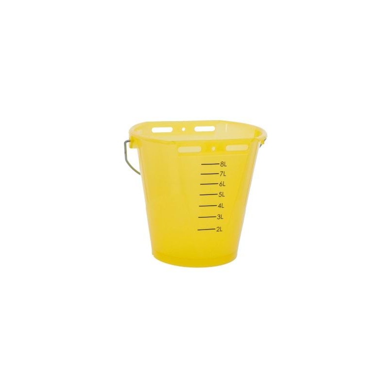Wiadro do pojenia cieląt, ”Food Safe”, ze skalą, 8 l, transparentne, żółte, Kerbl
