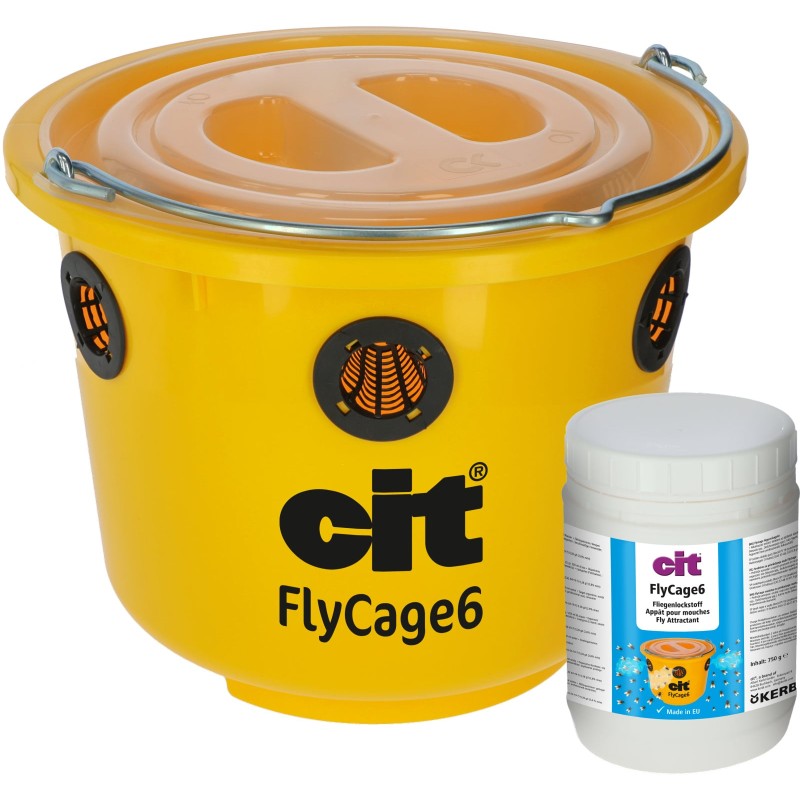 Pułapka na muchy FlyCage6 z pokrywą, 6 wkładów z atraktantem, 750 g, CIT Pułapka na muchy FlyCage6 z pokrywą, 6 wkładów z atraktantem, 750 g, CIT
