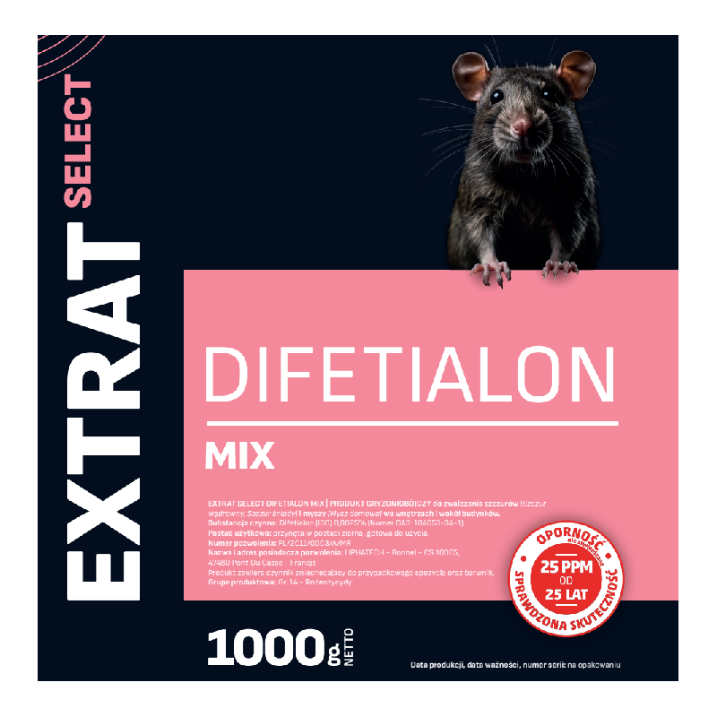 Trutka na myszy i szczury, multimix 1 kg, difetialon, Extrat Trutka na myszy i szczury, multimix 1 kg, difetialon, Extrat