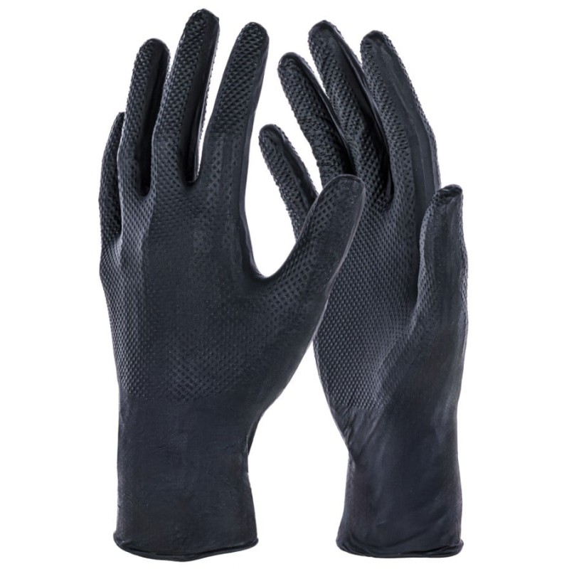 Rękawice nitrylowe X-grip Black, 240 mm, rozmiar XXL, 50 szt., czarny, Kerbl
