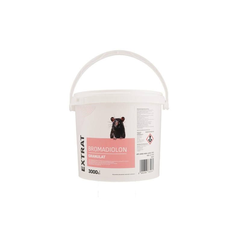 Trutka na myszy i szczury, granulat 3 kg, bromadiolon, wiadro, Extrat