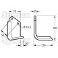 Nóż do glebogryzarki Kwadrat prawa strona 70x7mm Wysokość: 180mm. odległość pomiedzy otworami: 50mm. Otwór Ø: 14.5mm...